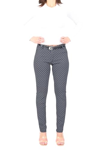 Malito - Damen Chinohose lang - schicke elastische Comfort Hose - festlich elegant mit Gürtel 1032 - schwarz S von malito more than fashion