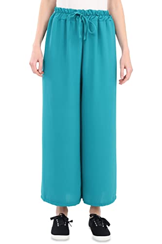 Malito - Damen Culotte Hose - Palazzohose für den Sommer - OneSize Sommerhose für Strand & Alltag - Trendige Marlenehose 2305 (Größe: 34-42 Petrol) von malito more than fashion