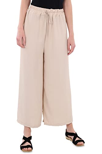 Malito - Damen Culotte Hose - Palazzohose für den Sommer - OneSize Sommerhose für Strand & Alltag - Trendige Marlenehose 2305 (Größe: 34-42 beige) von malito more than fashion