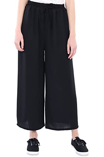 Malito - Damen Culotte Hose - Palazzohose für den Sommer - OneSize Sommerhose für Strand & Alltag - Trendige Marlenehose 2305 (Größe: 34-42 schwarz) von malito more than fashion