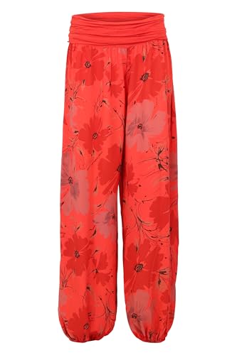 Malito - Damen Haremshose floraler Blumen Print - atmungsaktive Pumphose - dünne Freizeit Strandhose - hautfreundliche Aladinhose 1485 - (Rot) von malito more than fashion