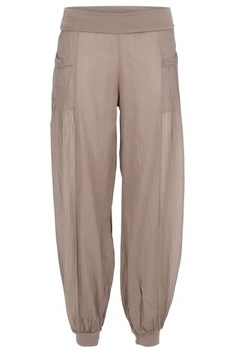 Malito - Damen Haremshose - luftig leichte Pumphose - dünne Sommer Strandhose - Freizeithose Aladinhose zum Chillen 11098-3(Fango, 3XL) von malito more than fashion