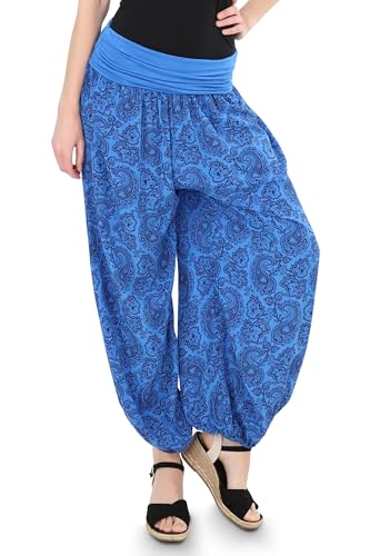 Malito - Damen Haremshose mit Orient Print - Pumphose aus Baumwolle - Stoffhose zum Tanzen, Chillen & Yoga - Aladinhose 8580 (blau) von malito more than fashion