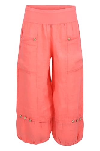 Malito Damen Hose aus Leinen - Stoffhose in Uni Farben - Freizeithose für den Strand - Chino Capri Hose 1575 - Coral, L Malito Damen Hose aus Leinen - Stoffhose in Uni Farben - Freizeithose für den Strand - Chino Capri Hose 1575 - Coral, L von malito more than fashion
