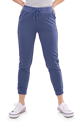 Malito - Damen Jogginghose - Sweathose für Freizeit & Alltag - Bequeme Sporthose für Sport & Fitness - lässige Freizeithose mit Eingriffstaschen C-9681 (Jeansblau | M) von malito more than fashion