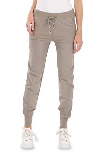 Malito - Damen Jogginghose im Classic Look - Sporthose in Unifarben - Baggy zum Tanzen - Sweatpants - Trainingshose 8021-G (Fango L) von malito more than fashion