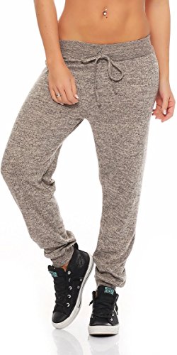 Malito Damen Jogginghose meliert | Bequeme Stoffhose zum Sport | Haremshose zum Chillen | Sporthose - Baggy 5381 (beige) von malito more than fashion