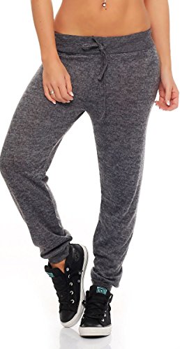 Malito Damen Jogginghose meliert | Bequeme Stoffhose zum Sport | Haremshose zum Chillen | Sporthose - Baggy 5381 (grau) von malito more than fashion