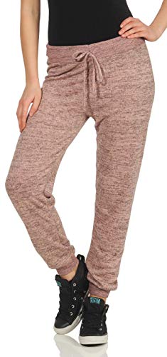 Malito Damen Jogginghose meliert | Bequeme Stoffhose zum Sport | Haremshose zum Chillen | Sporthose - Baggy 5381 (rosa) von malito more than fashion