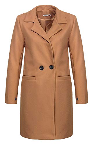 Malito Damen Kurzmantel | edle Jacke mit Knöpfen | schicke Übergangjacke | Jacke mit Taschen 19691 (Camel, L) von malito more than fashion