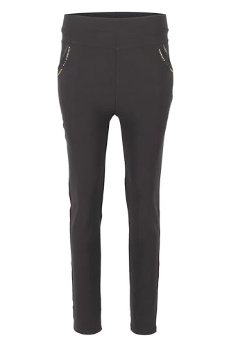 Malito - Damen Leggings - unifarbene Basic Sporthose - Denim Jeggings in Jeans-Optik - Elegante Freizeithose Z046 - (Schwarz-Strass 3XL) von malito more than fashion