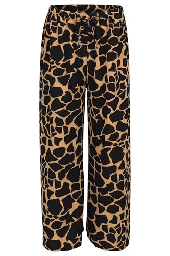 Malito - Damen Marlenehose im Animal Print - weich fließende Culottehose - lockere Sommerhose - Trendige Freizeithose 2306 - (Giraffe Fango) von malito more than fashion