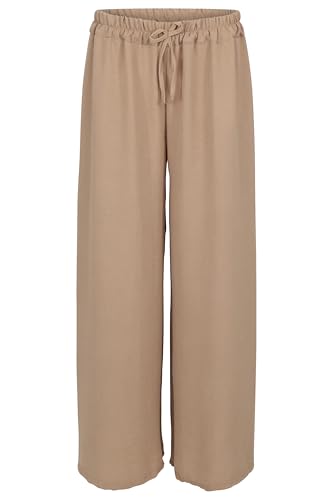 Malito - Damen Marlenehose im Animal Print - weich fließende Culottehose - lockere Sommerhose - Trendige Freizeithose 2306 - (Uni Fango) von malito more than fashion