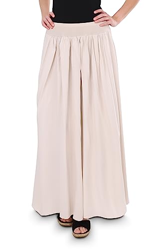 Malito Damen Maxi Rock, Langer Rock Blickdicht, Sommerrock mit elastischem Bund - 2203 (beige) von malito more than fashion