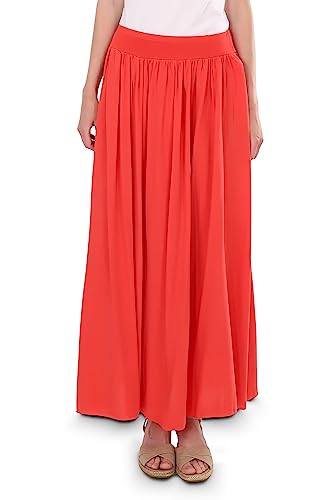 Malito Damen Maxi Rock, Langer Rock Blickdicht, Sommerrock mit Bund Rock - 2203 (rot) von malito more than fashion