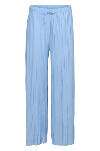 Malito Damen Plisseehose - lockere weich fließende Chiffonhose - Lange Sommerhose - Trendige Marlenehose 883 - Babyblau L/XL von malito more than fashion