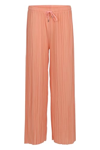 Malito Damen Plisseehose - lockere weich fließende Chiffonhose - Lange Sommerhose - Trendige Marlenehose 883 - Coral S/M von malito more than fashion