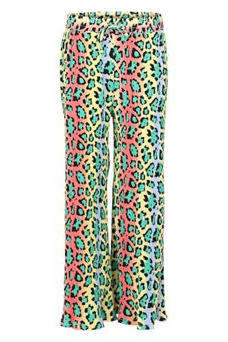 Malito - Damen Plisseehose - lockere weich fließende Chiffonhose - Lange Sommerhose - Trendige Marlenehose 883 - Grün-Leo S/M von malito more than fashion