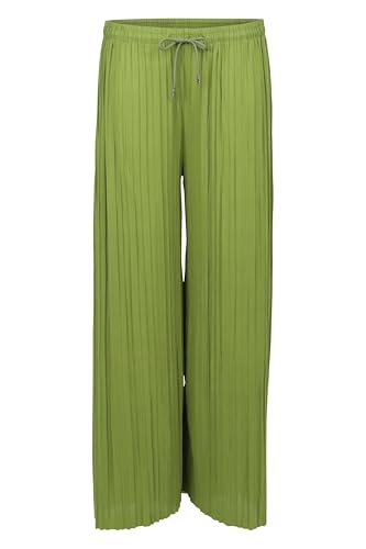 Malito Damen Plisseehose - lockere weich fließende Chiffonhose - Lange Sommerhose - Trendige Marlenehose 883 - Lindgrün S/M von malito more than fashion
