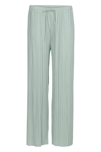 Malito Damen Plisseehose - lockere weich fließende Chiffonhose - Lange Sommerhose - Trendige Marlenehose 883 - Mint S/M von malito more than fashion