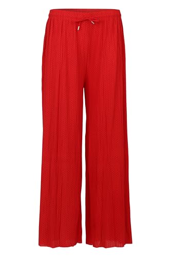 Malito - Damen Plisseehose - lockere weich fließende Chiffonhose - Lange Sommerhose - Trendige Marlenehose 883 - Rot-G S/M von malito more than fashion