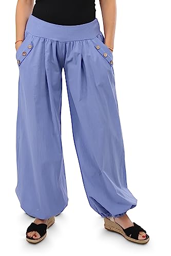 Malito - Damen Pumphose - leichte Stoffhose für Strand & Alltag - lockere Freizeithose für den Sommer - lässige Aladinhose Sommerhose 23245H (34-40 |Jeansblau) von malito more than fashion