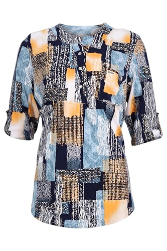 Malito - Damen Schlupfbluse - legere Stretch Bluse - Elegantes Blusenshirt mit 3/4 Arm - Basic Damenbluse 6666 - (Orange XL) von malito more than fashion