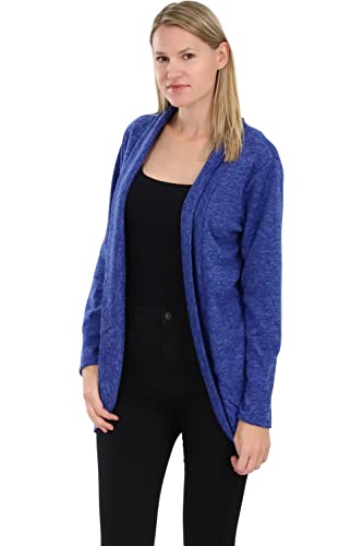 Malito Damen Strickjacke lang | Cardigan im eleganten Design | Angesagter Oversize Look - Weste - Jacke 5021 (blau) von malito more than fashion