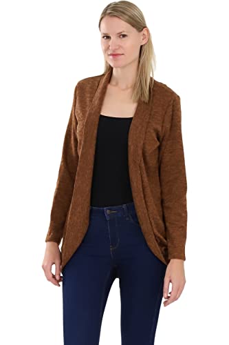 Malito Damen Strickjacke lang | Cardigan im eleganten Design | Angesagter Oversize Look - Weste - Jacke 5021 (braun) von malito more than fashion