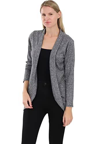 Malito Damen Strickjacke lang | Cardigan im eleganten Design | Angesagter Oversize Look - Weste - Jacke 5021 (grau) von malito more than fashion