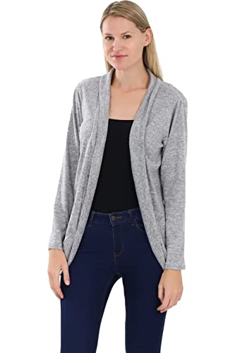 Malito Damen Strickjacke lang | Cardigan im eleganten Design | Angesagter Oversize Look - Weste - Jacke 5021 (hellgrau) von malito more than fashion