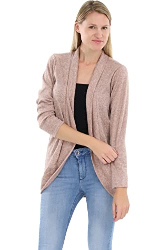 Malito Damen Strickjacke lang | Cardigan im eleganten Design | Angesagter Oversize Look - Weste - Jacke 5021 (rosa) von malito more than fashion