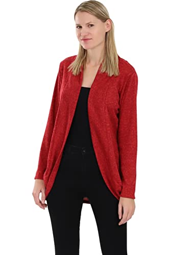 Malito Damen Strickjacke lang | Cardigan im eleganten Design | Angesagter Oversize Look - Weste - Jacke 5021 (rot) von malito more than fashion