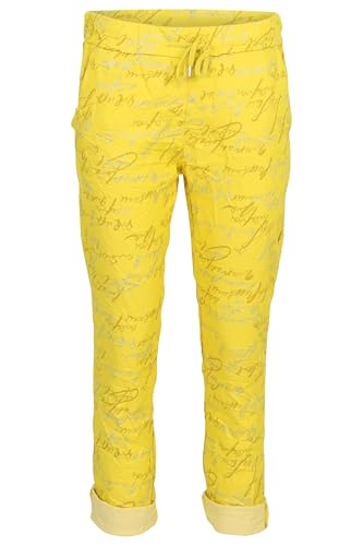 Malito - Damen Sweatpants - Sommerhose aus Baumwollmix - leichte Freizeithose - Jogpants Unifarben/Pop Art SP500 - (Gelb) von malito more than fashion