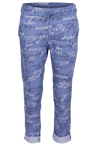 Malito - Damen Sweatpants - Sommerhose aus Baumwollmix - leichte Freizeithose - Jogpants Unifarben/Pop Art SP500 - (Jeansblau) von malito more than fashion