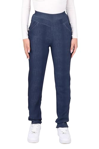 Malito - Damen Thermo-Jeggings - gefütterte Basic Leggings im Jeans-Look - warme Winter Hose - weiches Teddyfutter 7031 (Jeansblau M) von malito more than fashion