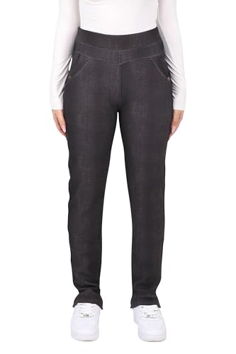 Malito - Damen Thermo-Jeggings - gefütterte Basic Leggings im Jeans-Look - warme Winter Hose - weiches Teddyfutter 7031 (grau XL) von malito more than fashion