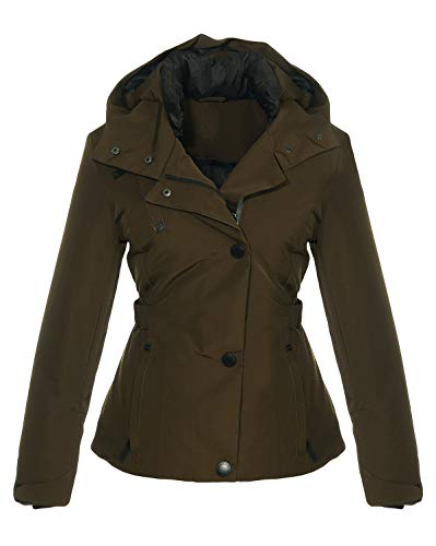 Malito Damen Winterjacke mit Kapuze | gefütterte Kurzjacke | figurbetonte Jacke - Steppjacke JF1846 (dunkeloliv, S) von malito more than fashion