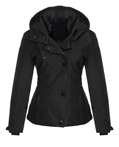 Malito Damen Winterjacke mit Kapuze | gefütterte Kurzjacke | figurbetonte Jacke - Steppjacke JF1846 (schwarz, S) von malito more than fashion