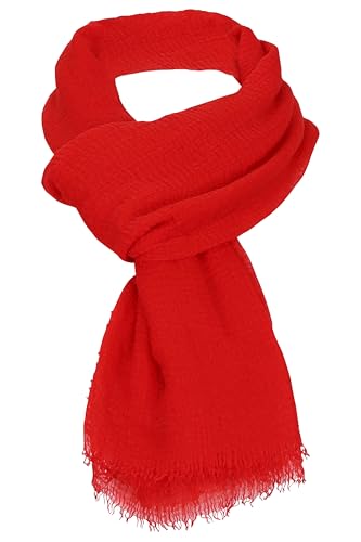 malito - Damen Modeschal aus Viskose - leichter Schal Unifarben - dünnes Halstuch - weich & atmungsaktiv S604 - (Rot) von malito more than fashion