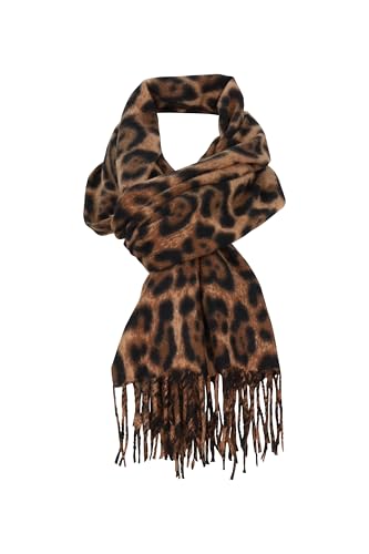 malito - Damen Modeschal - weicher XXL Viskosemix Kaschmir Schal - Winterschal Leo-Print modern & lang - Pashmina Stola Animalprint S605 - (Braun) von malito more than fashion