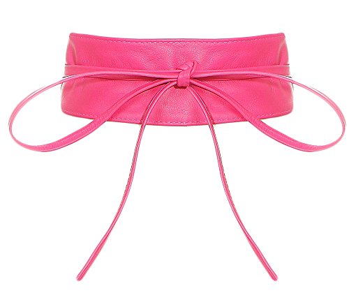 malito Damen Taillengürtel | Echtleder Bindegürtel | breiter Wickelgürtel - Ledergürtel - Hüftgürtel G100 (pink) von malito more than fashion