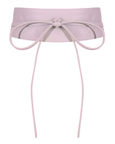 malito – Damen Taillengürtel aus 100% weichem Echtleder – Onesize Bindegürtel mit verstellbarem Taillenband – breiter Wickelgürtel mit Schleife – Hüftgürtel G100 (Flieder) von malito more than fashion