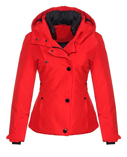 malito Damen Winterjacke mit Kapuze | gefütterte Kurzjacke | figurbetonte Jacke - Steppjacke JF1846 (rot, S) von malito more than fashion