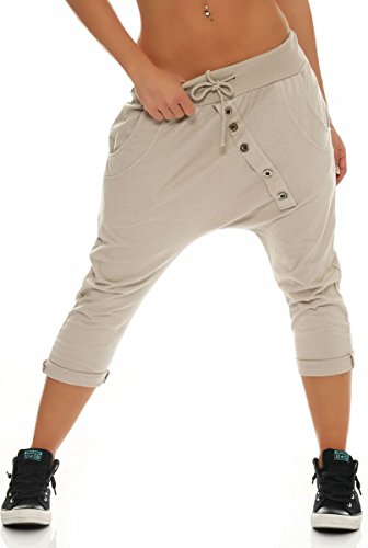 Malito – Damen Jogginhose – Kurze Haremshose aus Baumwolle – Baggy Sweatpants zum Tanzen & Chillen – Aladinhose für Frauen 8015 (Beige) Malito – Damen Jogginhose – Kurze Haremshose aus Baumwolle – Baggy Sweatpants zum Tanzen & Chillen – Aladinhose für Frauen 8015 (Beige) von malito more than fashion