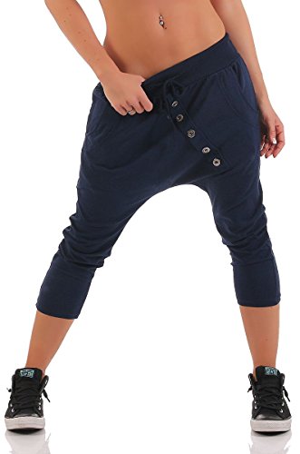 Malito – Damen Jogginhose – Kurze Haremshose aus Baumwolle – Baggy Sweatpants zum Tanzen & Chillen – Aladinhose für Frauen 8015(Dunkelblau) von malito more than fashion