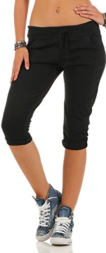 Malito - Damen Kurze Jogginghose - lässige Boyfriendhose - Sweatpants in Unifarben - Freizeithose für den Alltag 83701 OneSize (schwarz) von malito more than fashion