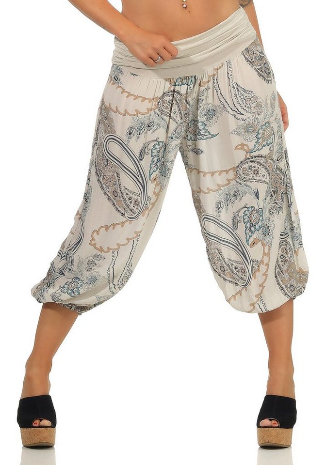 malito more than fashion Caprihose 7186 kurze Pluderhose mit Allover Print von malito more than fashion