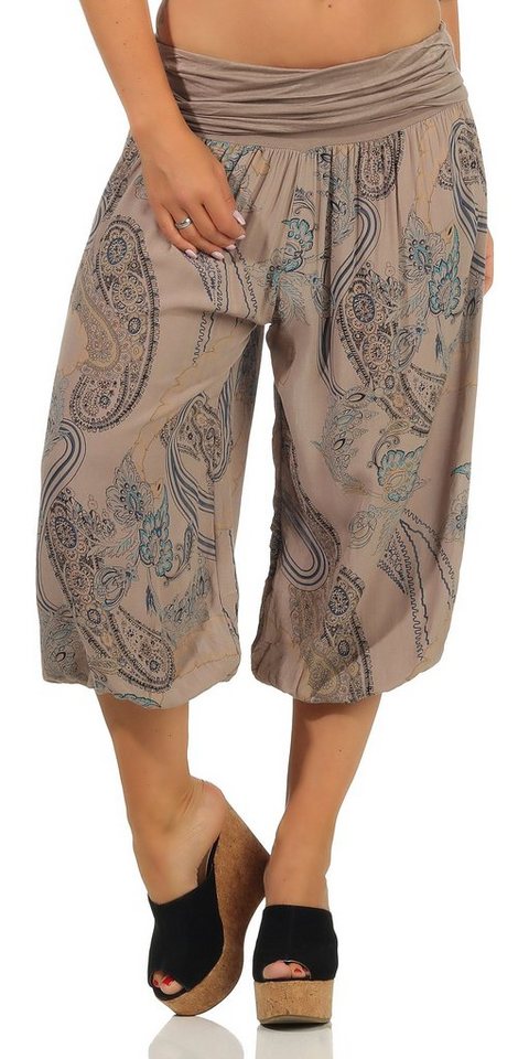 malito more than fashion Caprihose 7186 kurze Pluderhose mit Allover Print von malito more than fashion