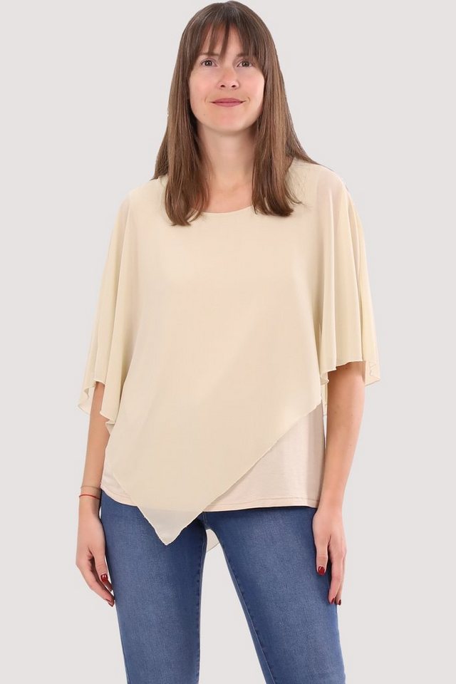 malito more than fashion Chiffonbluse 10732 Schlupfbluse Blusenshirt asymmetrisch geschnitten Einheitsgröße von malito more than fashion